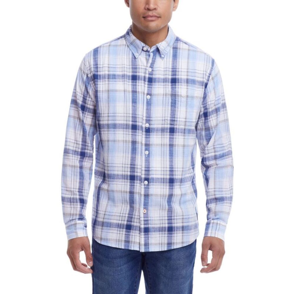 Weatherproof Mens Plaid Button Up Shirt, NWT